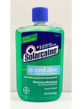 Solarcaine Cool Aloe Sunburn Relief Gel 8oz Restores Moisture New Discontinued